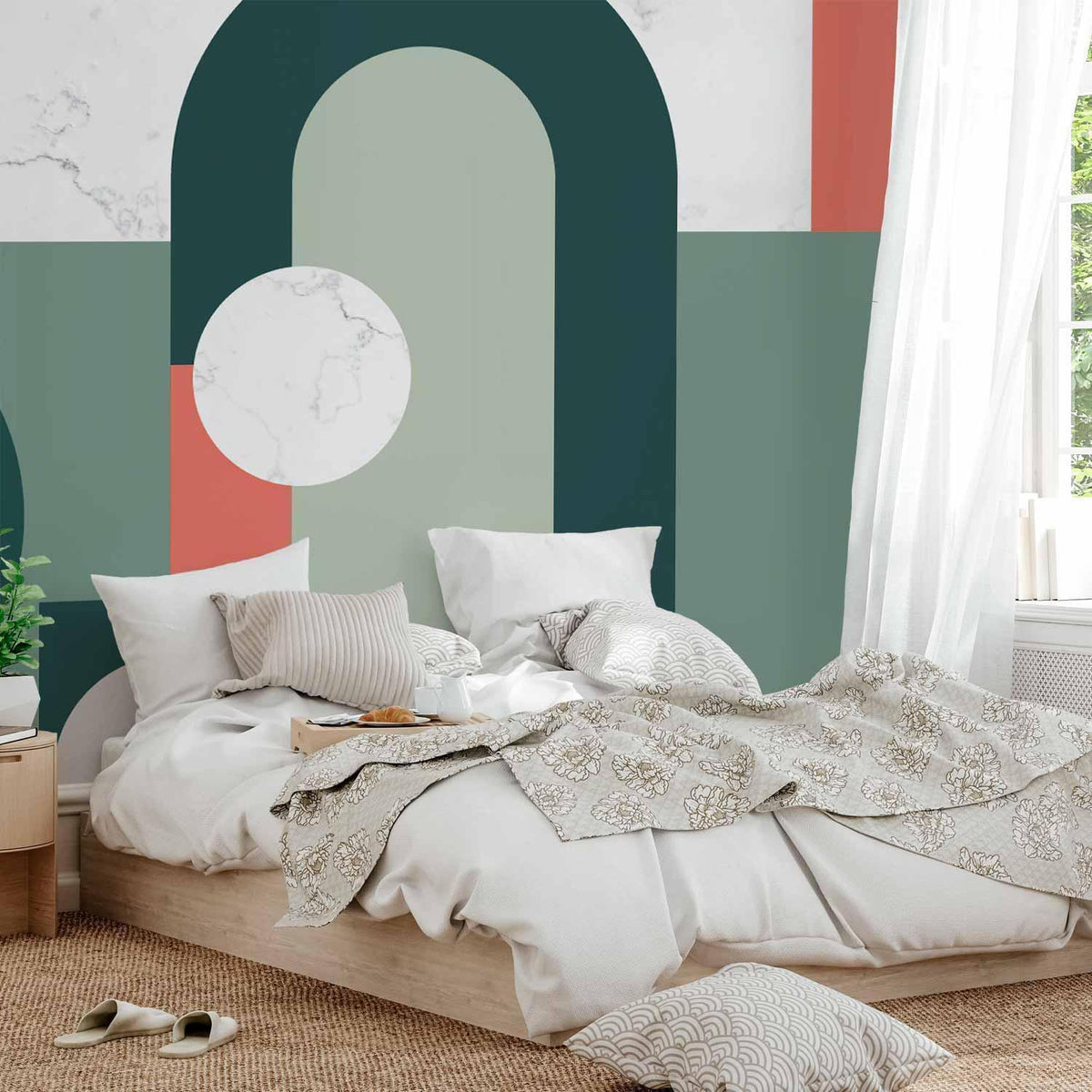 Fototapete - Geometric Pattern With Marble Motif