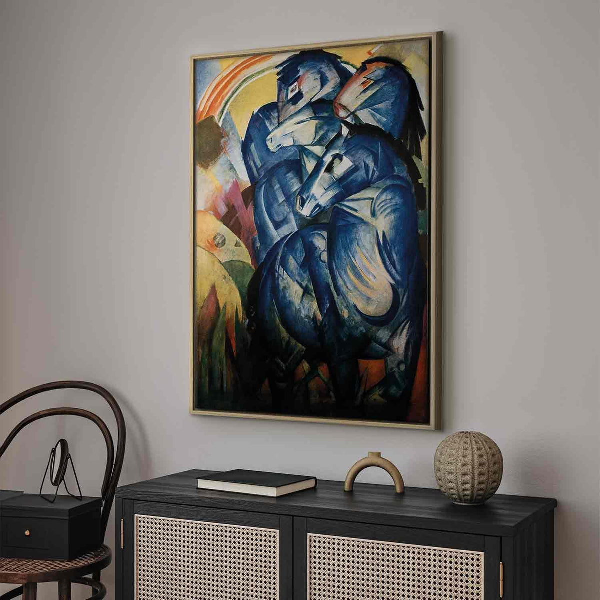 Leinwandbild - Franz Marc – The tower of blue horses