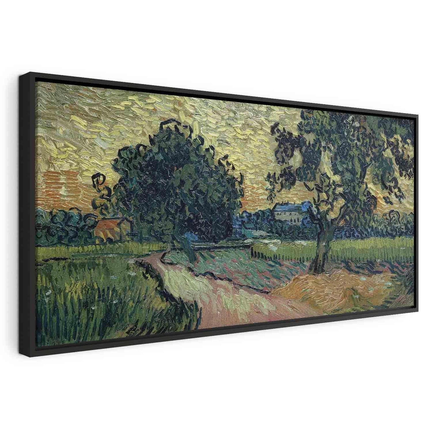 Leinwandbild - Landscape with the Chateau of Auvers at Sunset (Vincent Van Gogh) Artgeist
