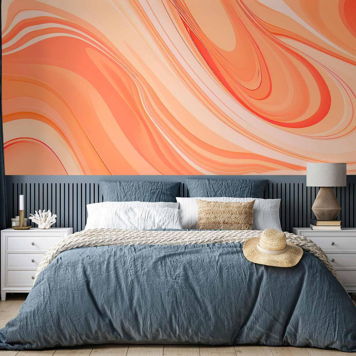 Fototapete - Peach Abstraction - Abstraction with Smoothly Transitioning Colors in Orange Tones