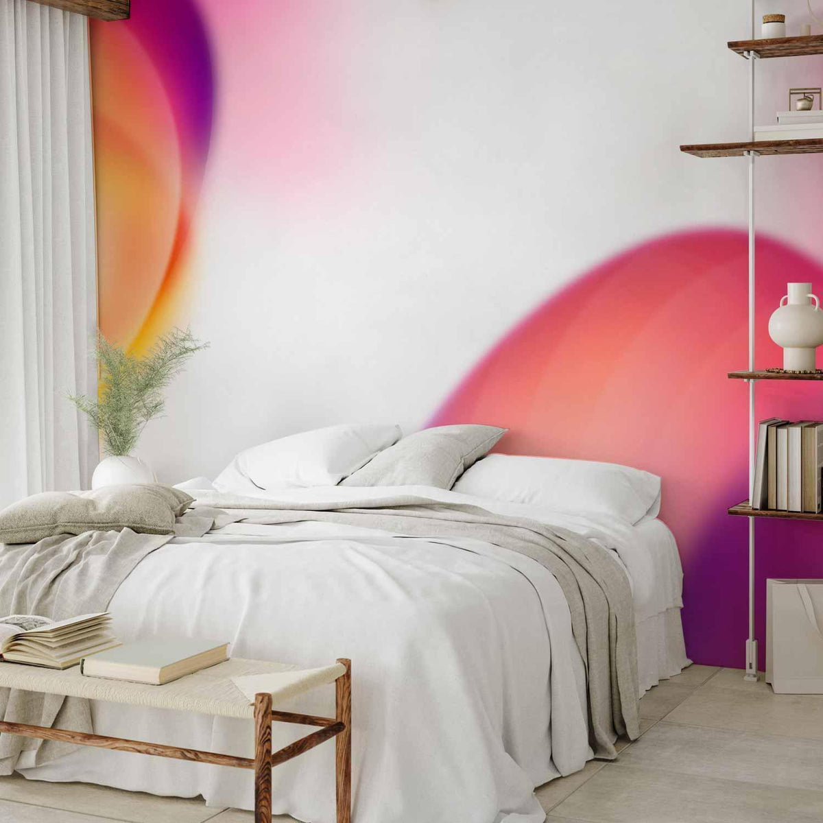 Fototapete - Abstraction - Shapes - Juicy Yellow and Violet-Pink