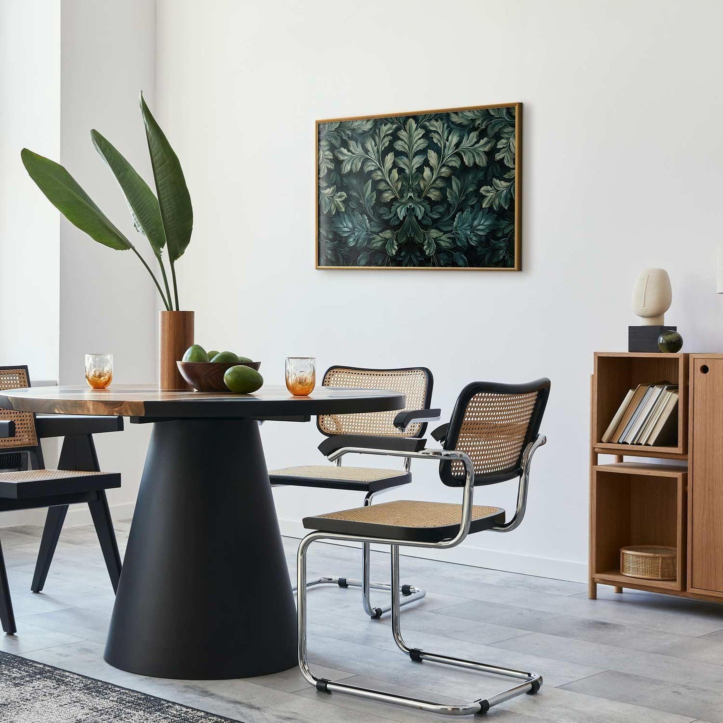 Poster - Victorian Leaves in Dark Greens