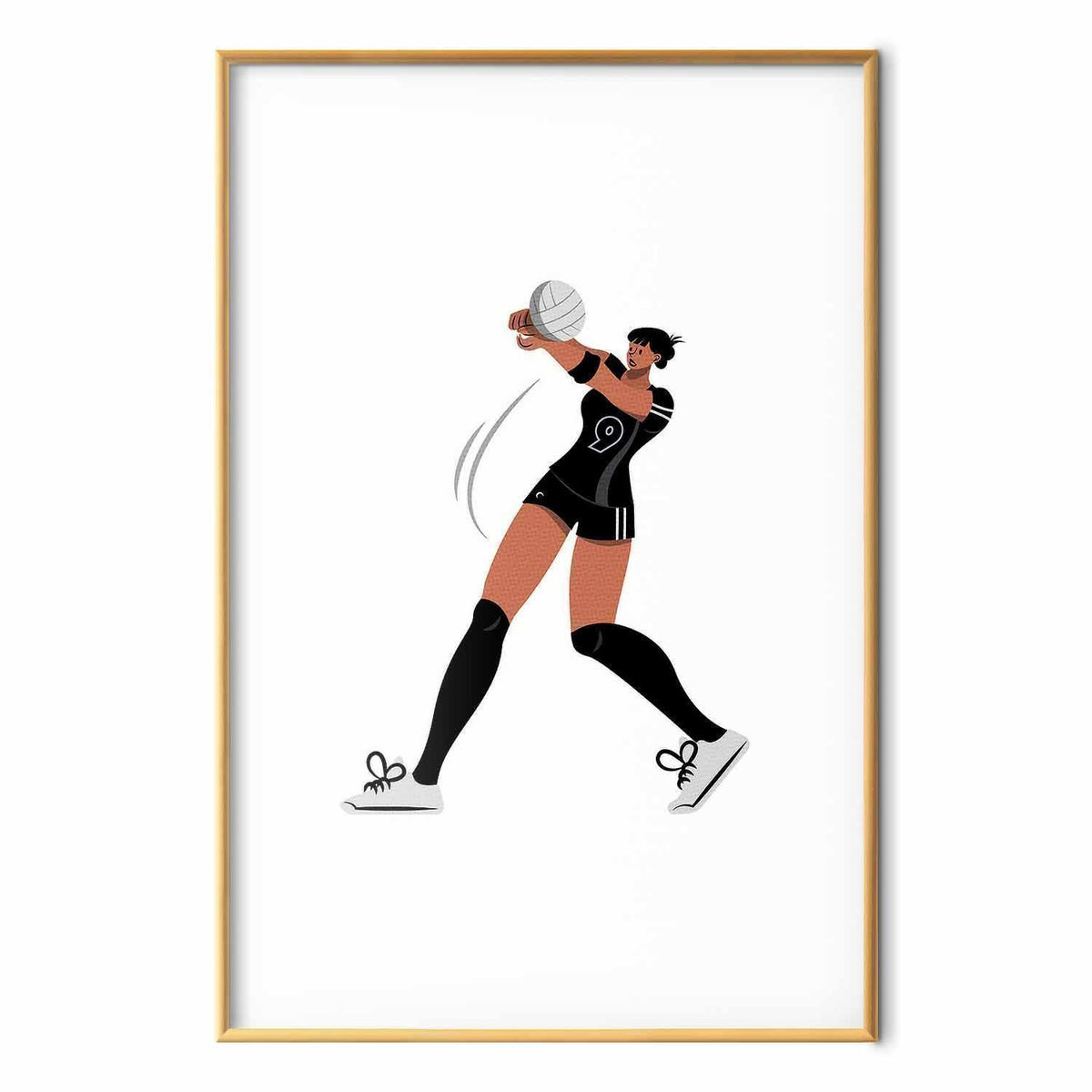 Poster - Illustration - Female Volleyball Team Player