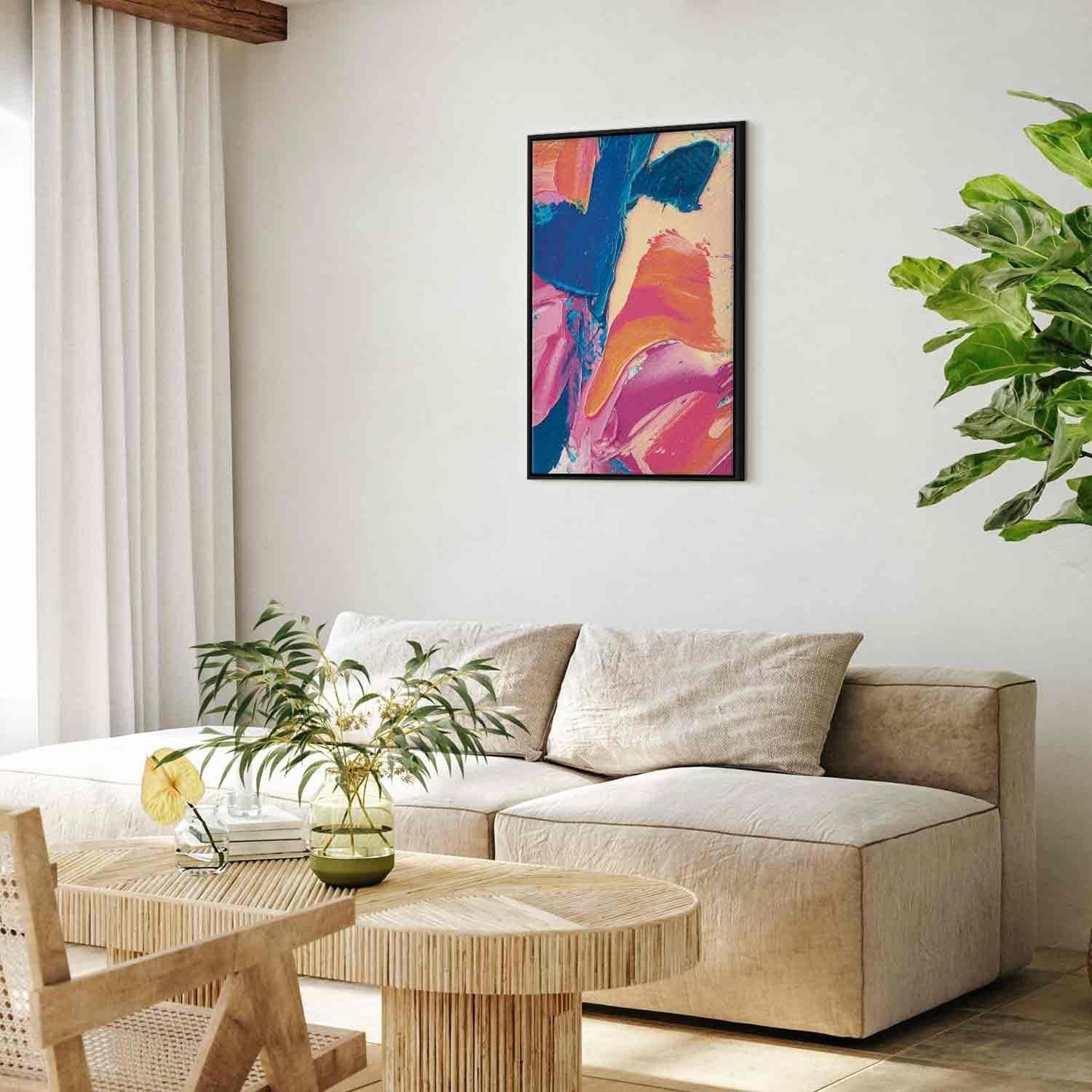 Leinwandbild - Energetic Shapes - Dynamic Oil Paint Composition on Canvas Artgeist