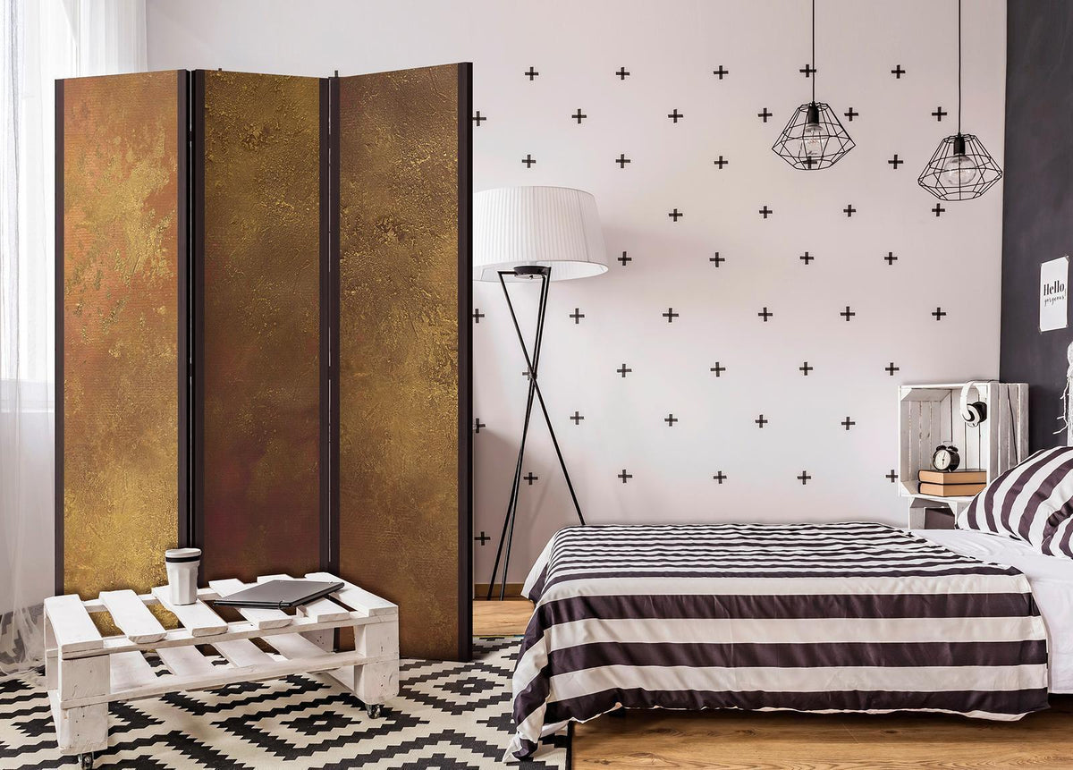 Paravent Goldene Versuchung – Eleganter Raumteiler mit Goldakzenten