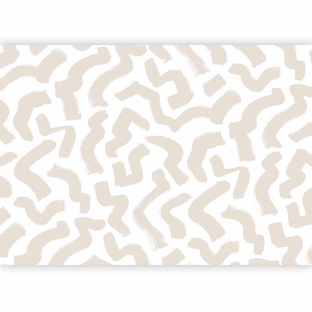 Fototapete - Abstract composition - beige patterns in shapes on a white background