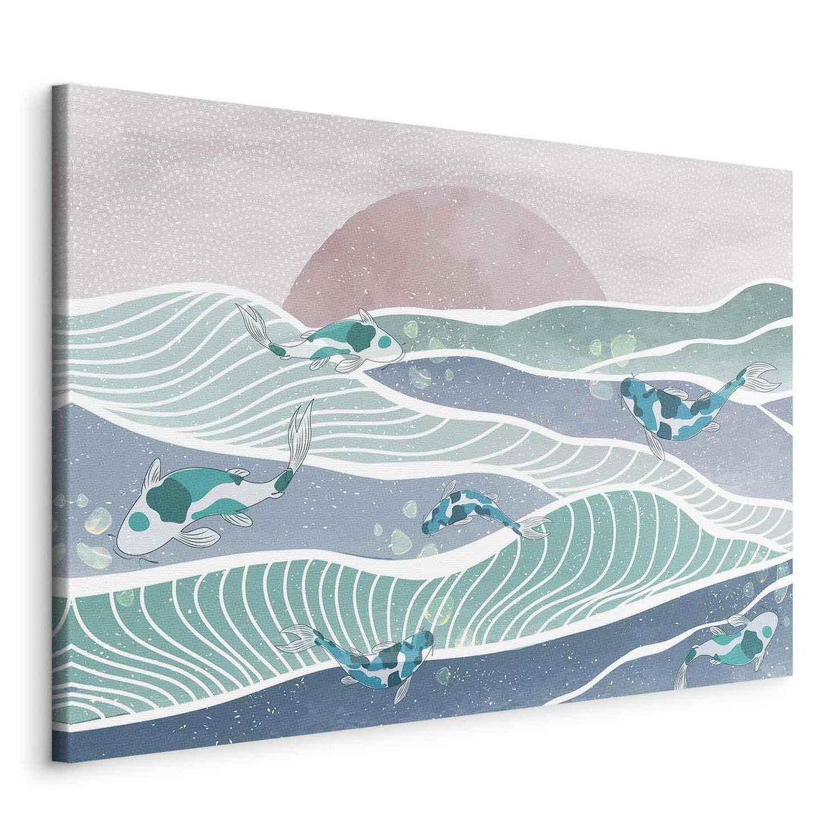 Leinwandbild - Fish on the waves