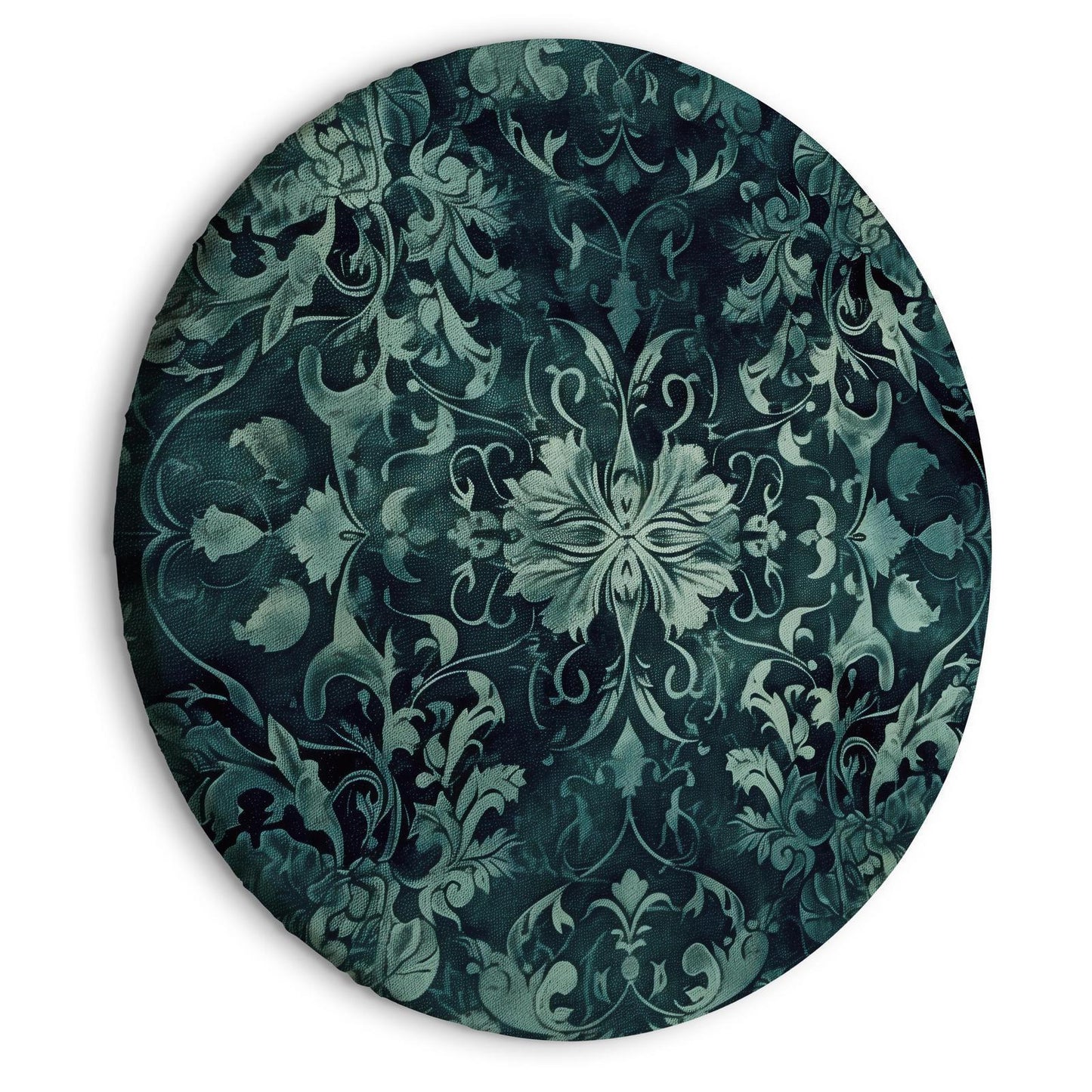 Rundes Bild - Oriental Pattern Carpet: Emerald Ornaments and Worn Patterns Artgeist