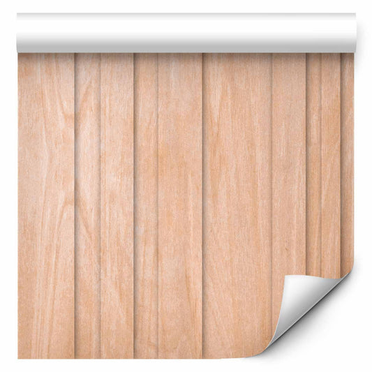 Tapete - Light Wood - Vertical panels in a warm beige shade Artgeist