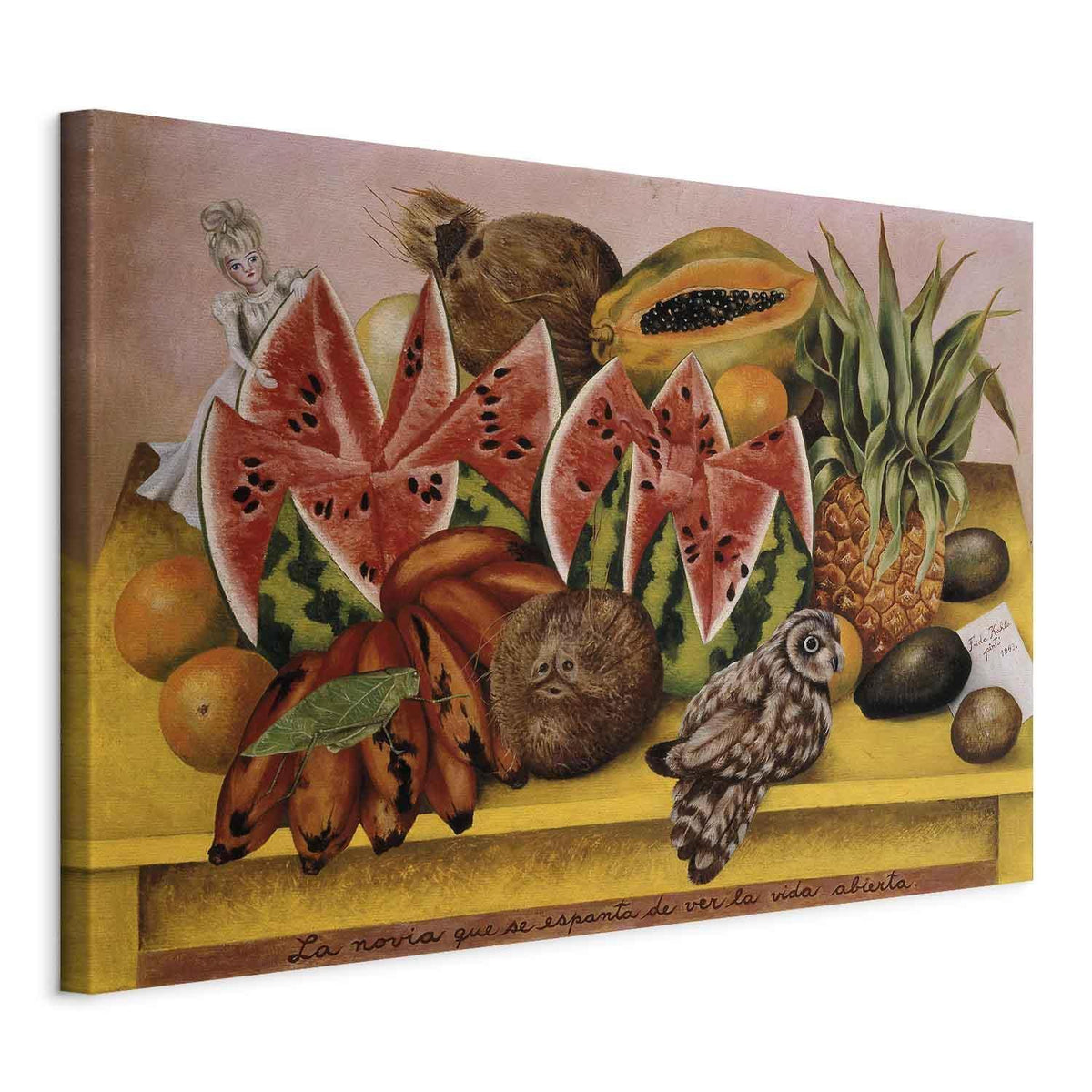 Leinwandbild - Frida Kahlo – A Bride Frightened at the Sight of Life Opened