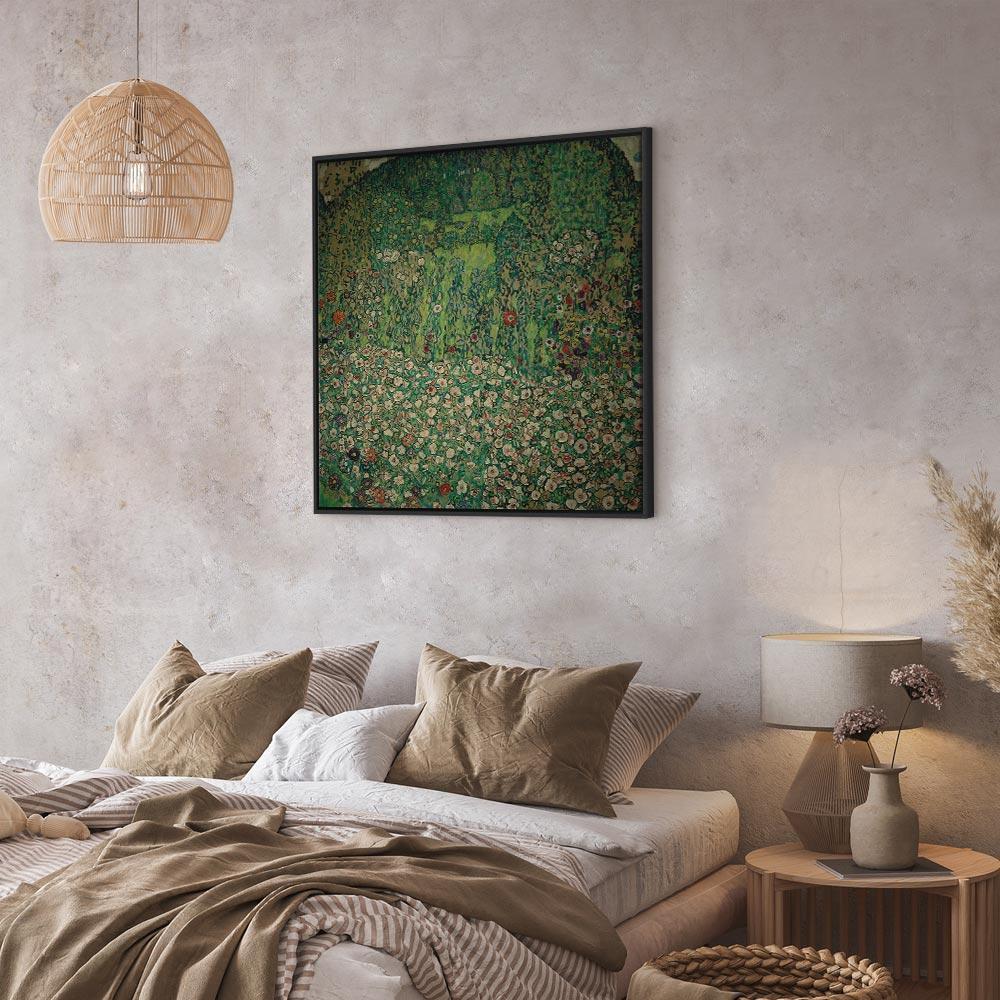 Leinwandbild - Gustav Klimt – Gartenlandschaft mit Bergkuppe