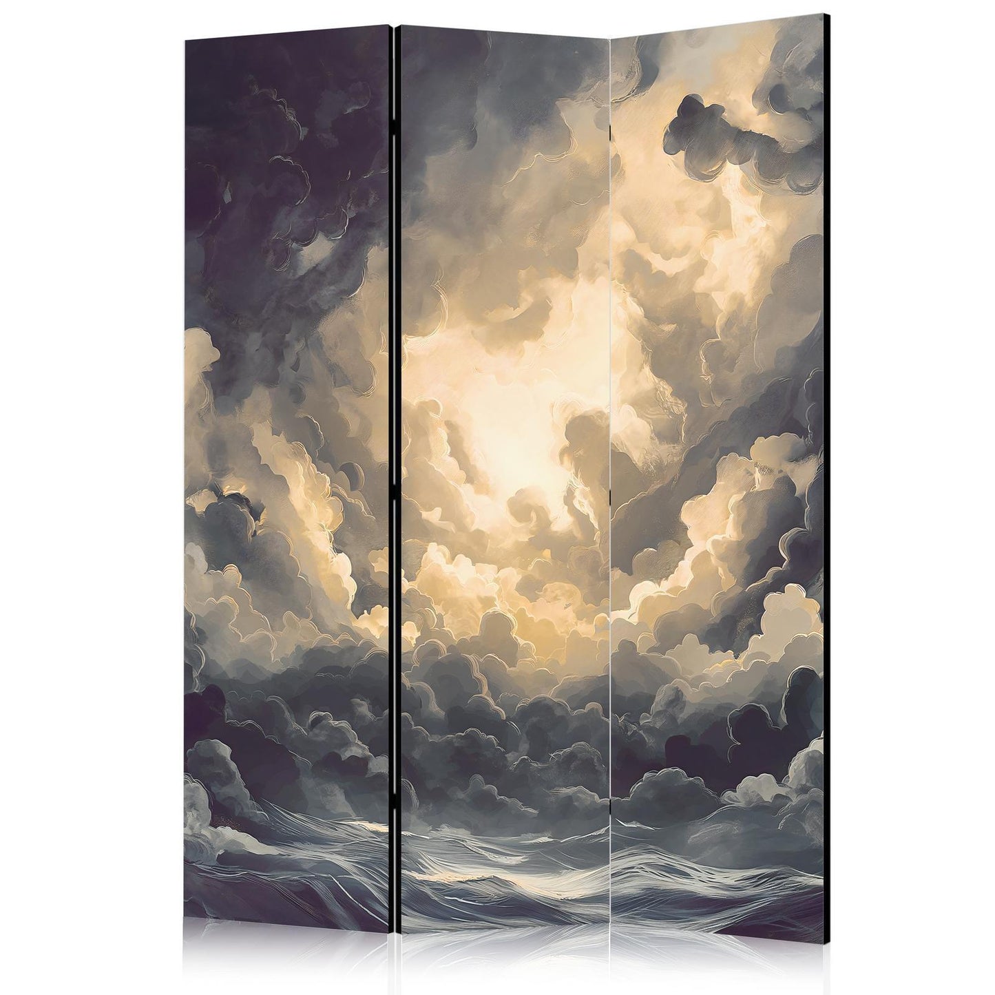 Paravent - Epic Play of Light: The Sun Battling for Dominance Over the Clouds Artgeist