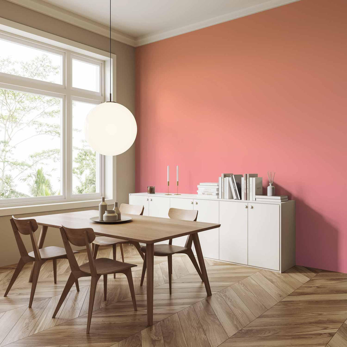 Fototapete - Warm Sunset - Gradient Background from Orange to Pink