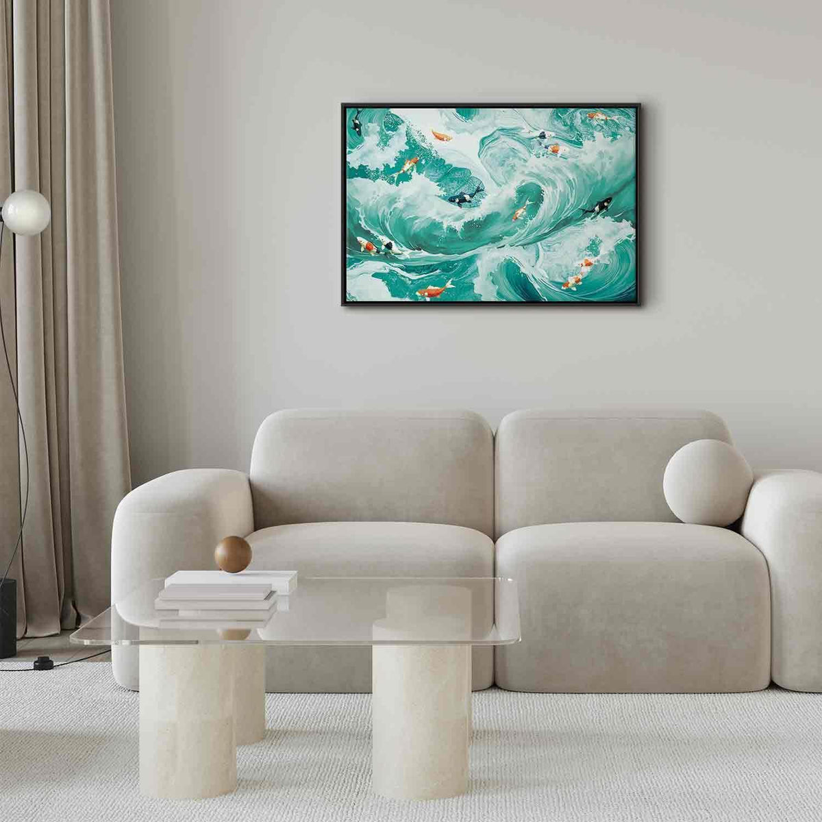 Leinwandbild - Fish and waves