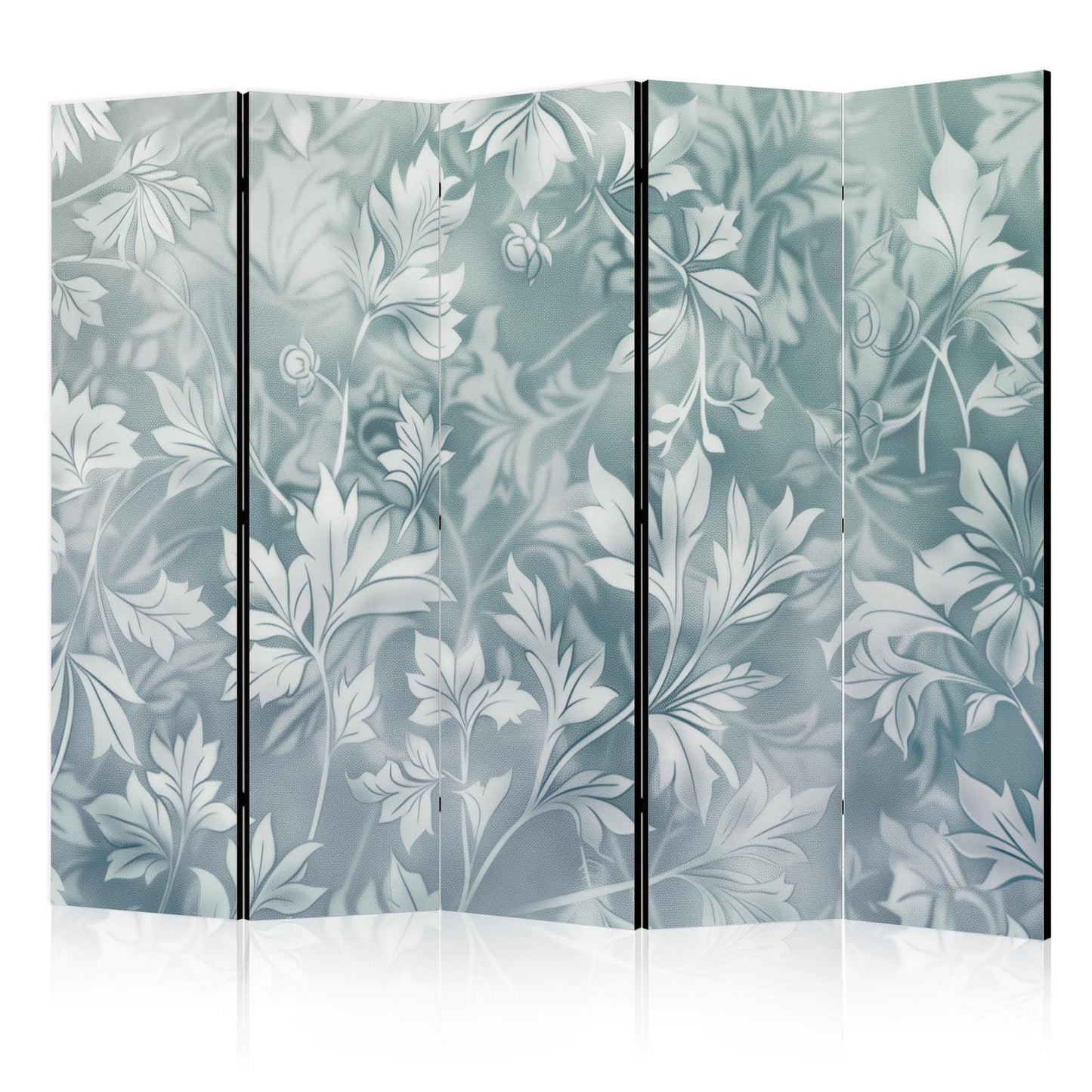 Paravent - Ornaments in Rubbed Faded Turquoise - Delicate Floral Pattern Artgeist