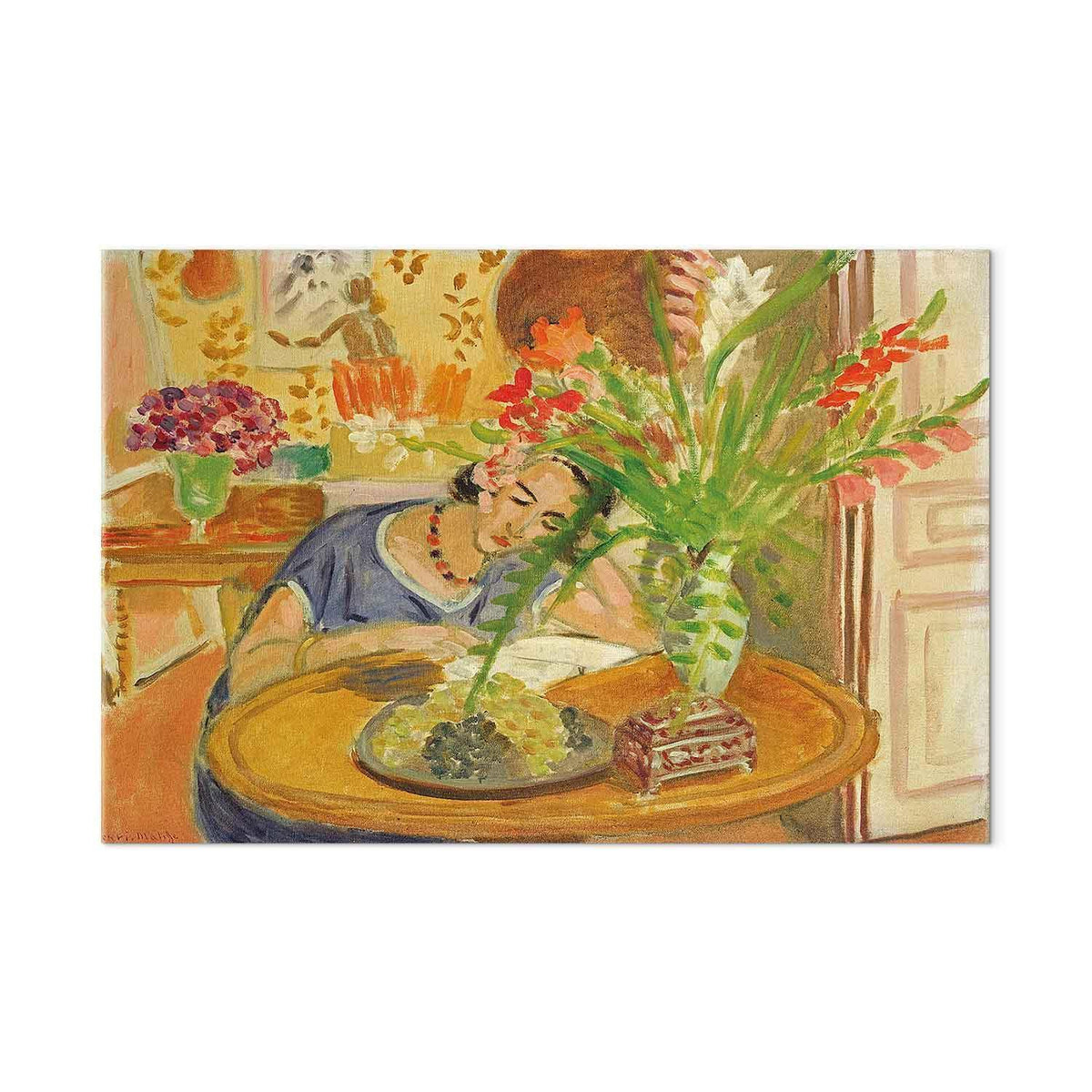 Leinwandbild - Henri Matisse – Woman with Gladioli