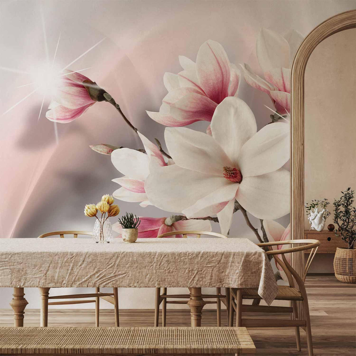 Fototapete - White magnolias