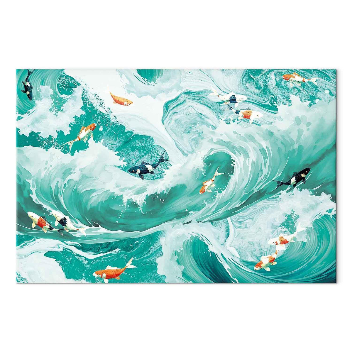 Leinwandbild - Fish and waves