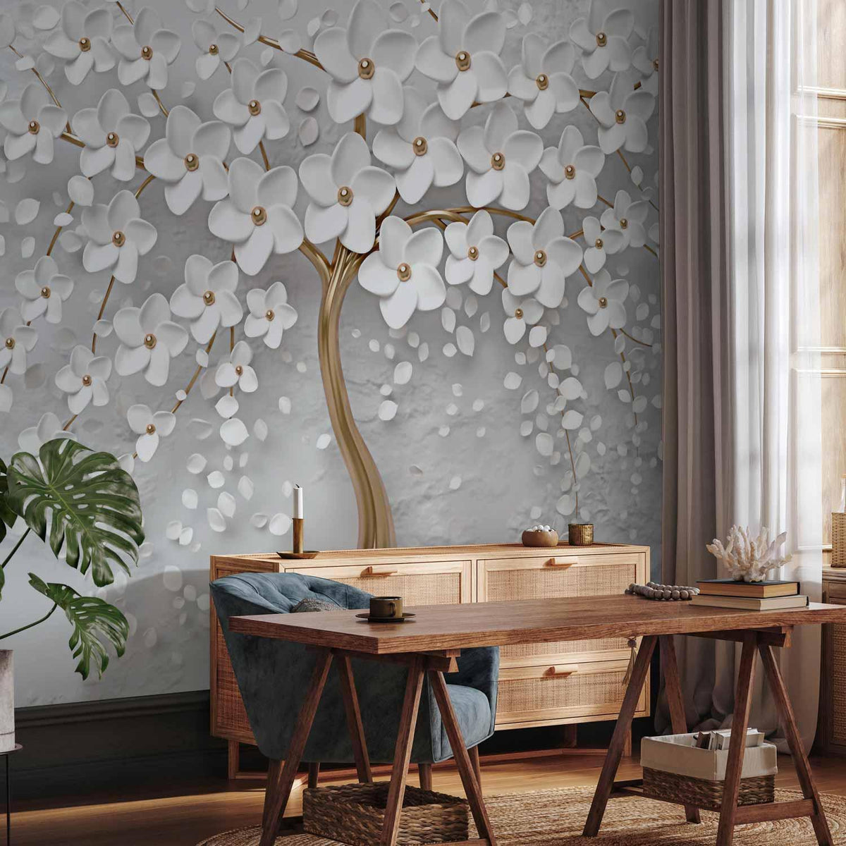 Fototapete Magische Magnolie – Abstrakte Magnolienblüten in traumhaften Farben