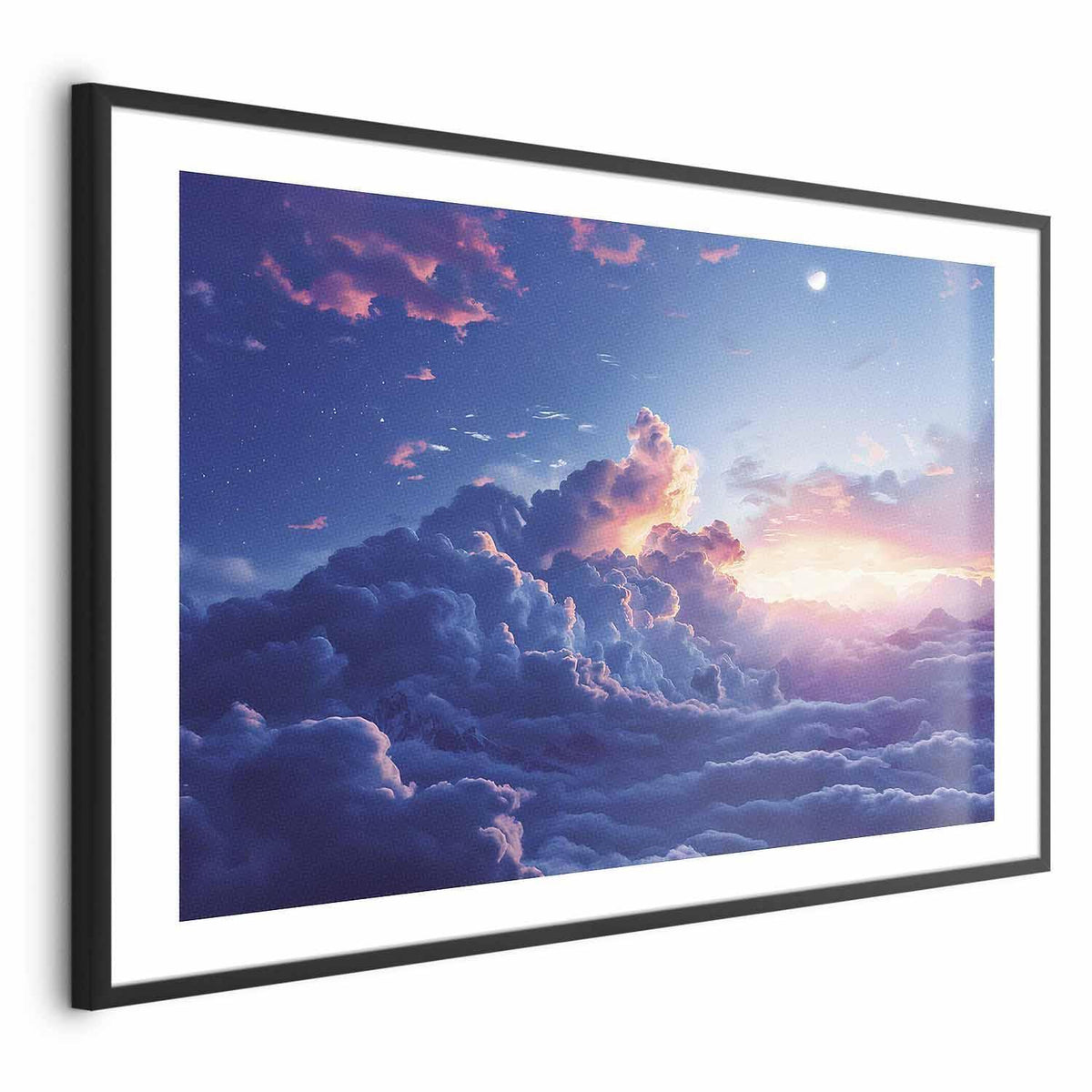 Poster - Night Concert in the Mountains: Clouds Illuminated by the Last Rays of the Sun