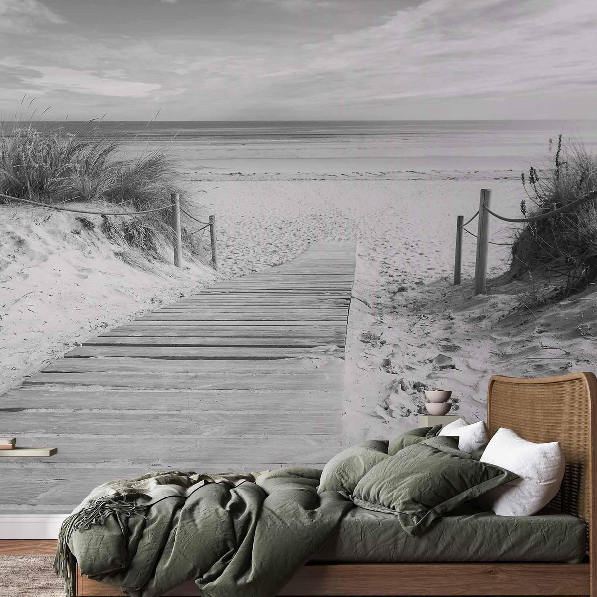 Fototapete - On the beach - black and white