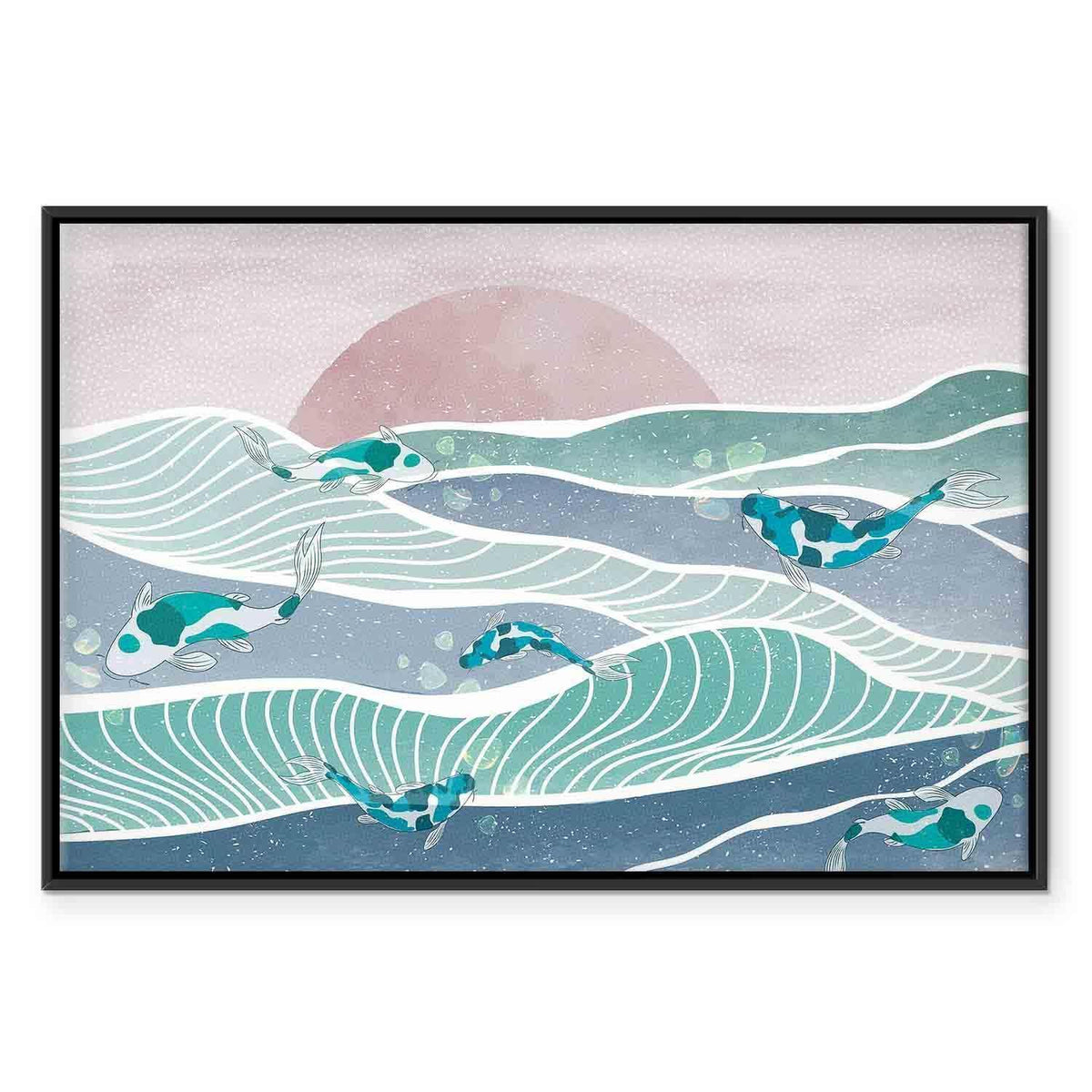 Leinwandbild - Fish on the waves