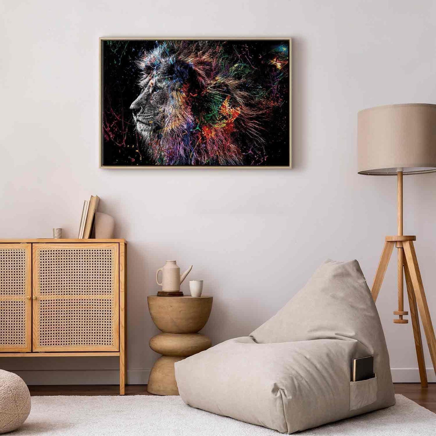 Leinwandbild - Crazy Lion (1 Part) Wide Artgeist