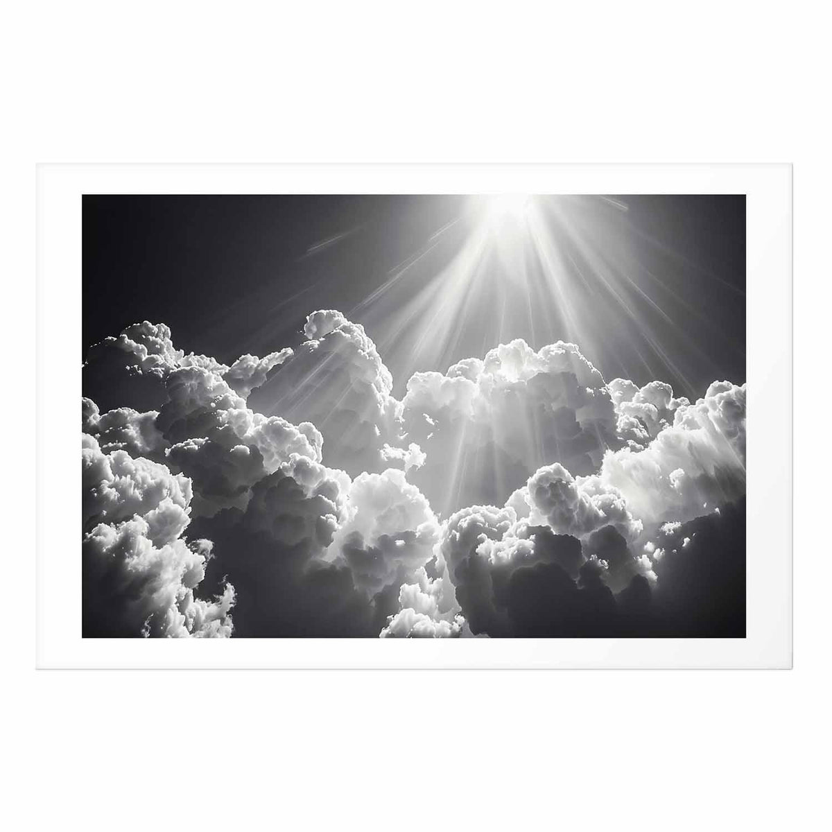 Poster - Hope in the Clouds: Inspiring Sun Rays – Awaken Emotions