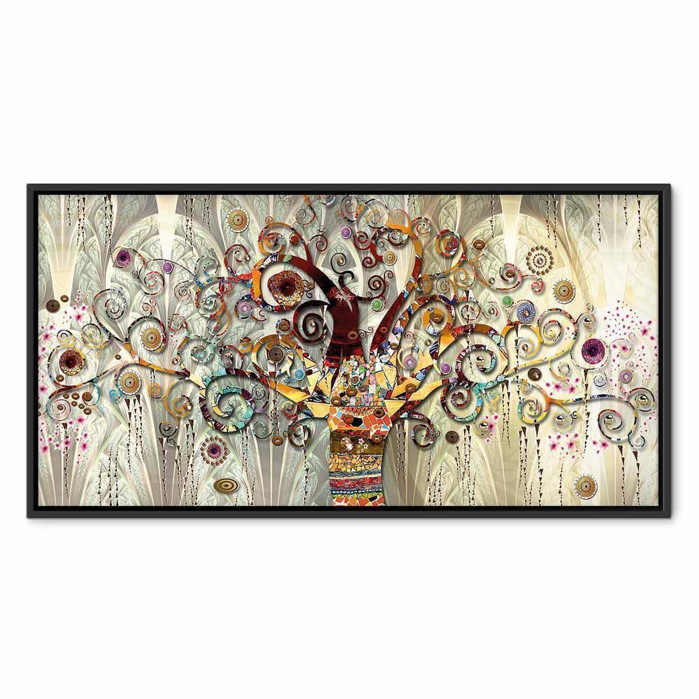 Leinwandbild Gustav Klimt Lebensbaum Bunt – Symbolische Wandkunst