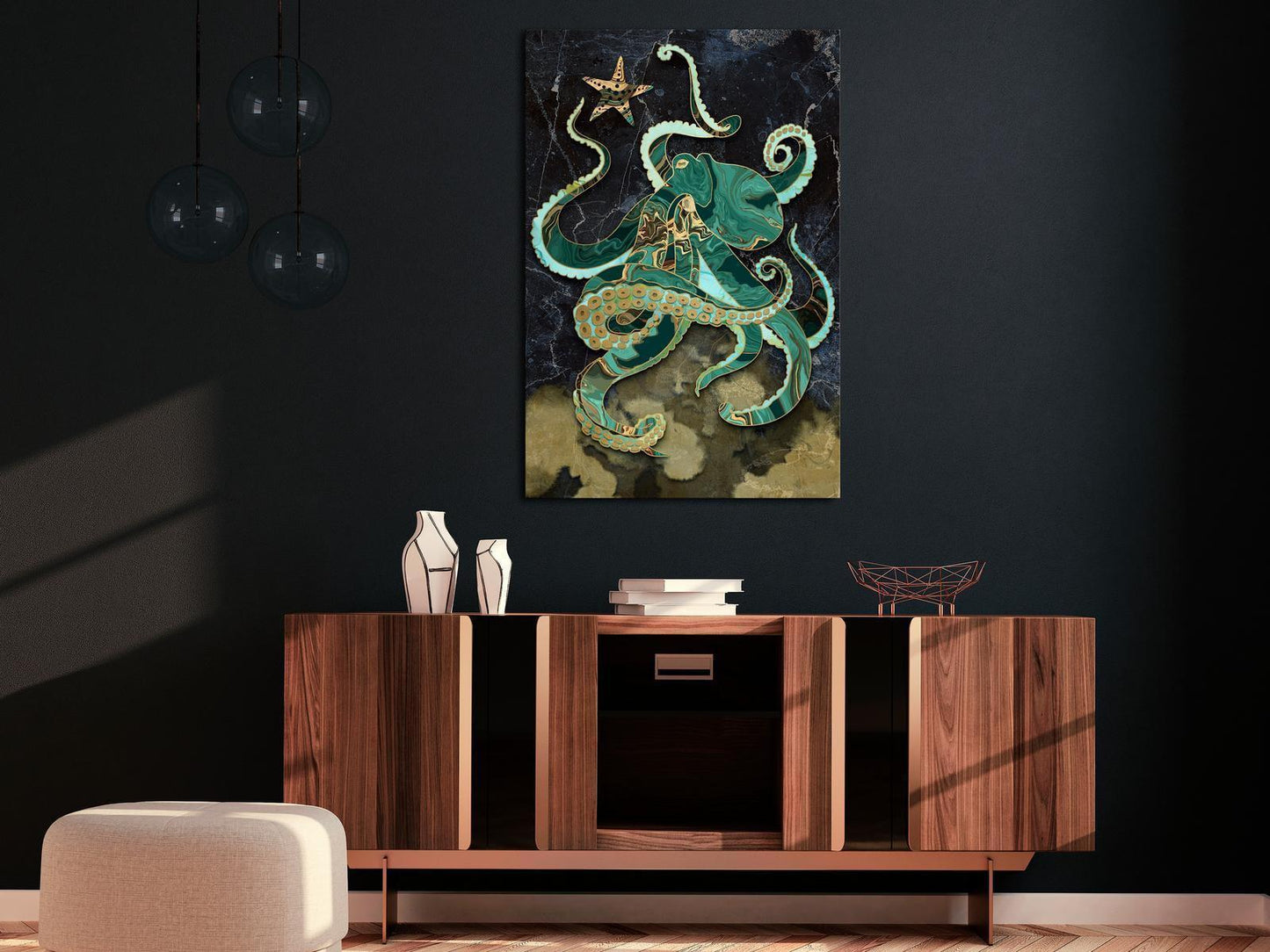 Leinwandbild - Marble Octopus (1 Part) Vertical Artgeist