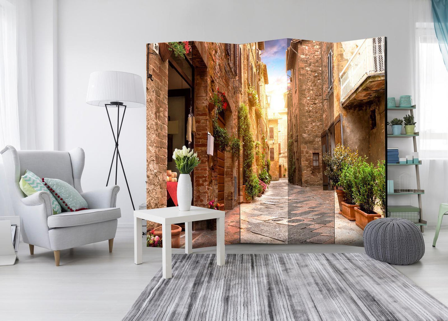 Paravent - Colourful Street in Tuscany II Artgeist