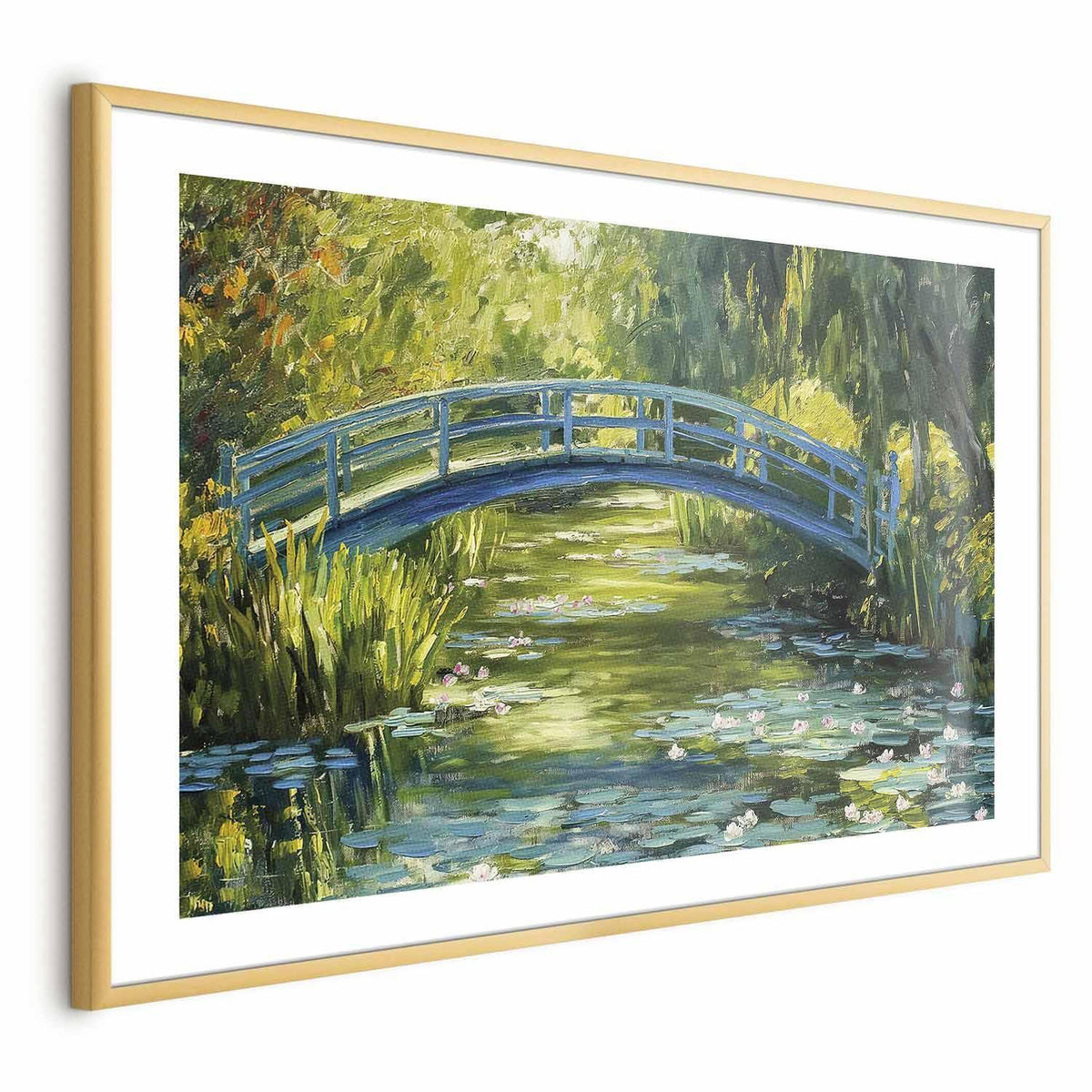 Poster - Impressionist bridge - painting of a bridge against a picturesque background