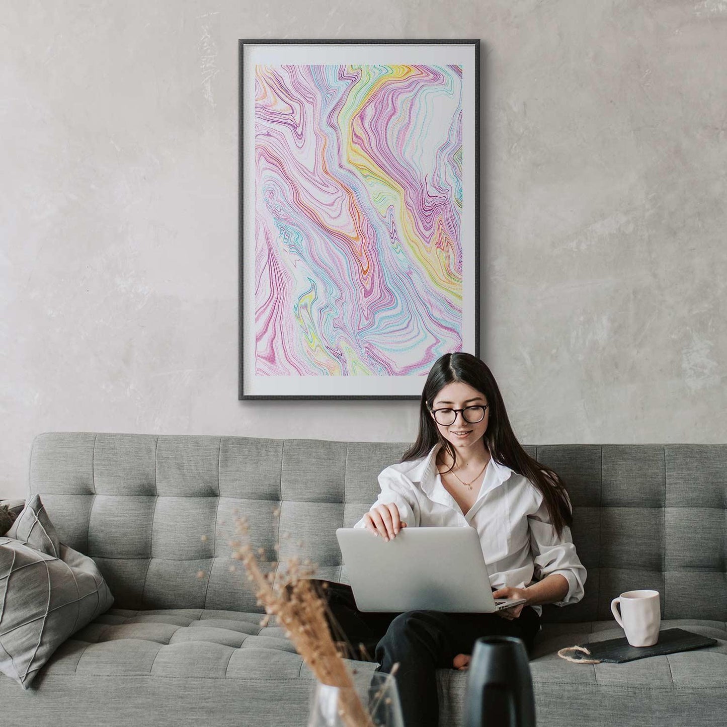 Poster - Colorful Dream - abstract shapes in pastel shades Artgeist