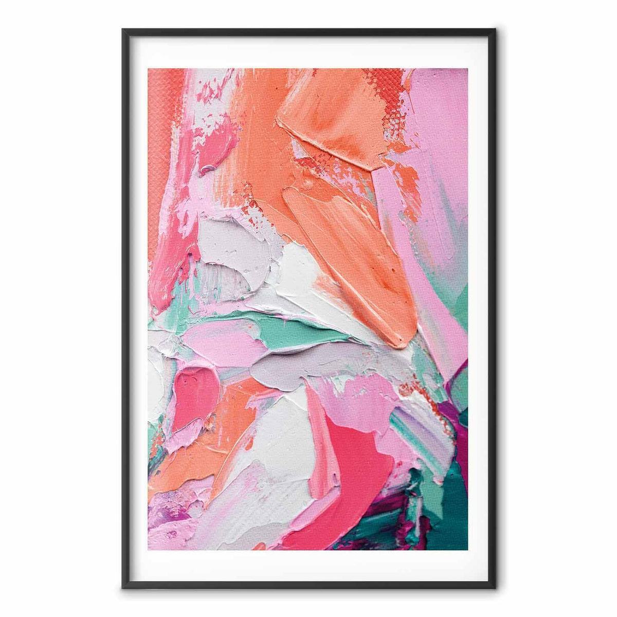 Poster - Pink Palette - vibrant shades of pink, orange, and green on canvas
