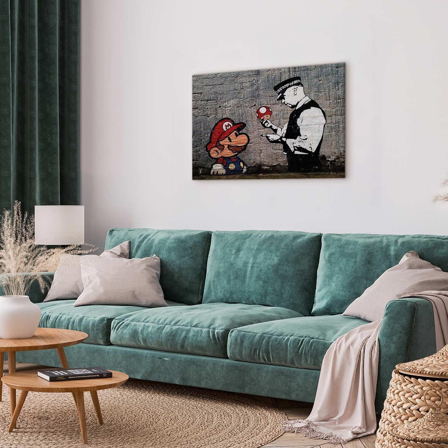 Leinwandbild - Mario and Cop by Banksy Artgeist