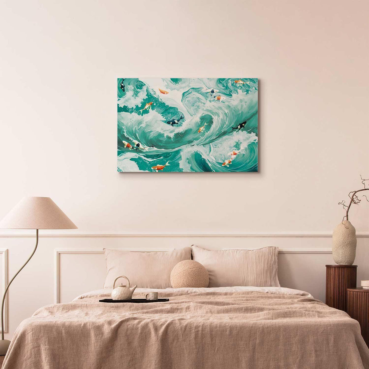 Leinwandbild - Fish and waves
