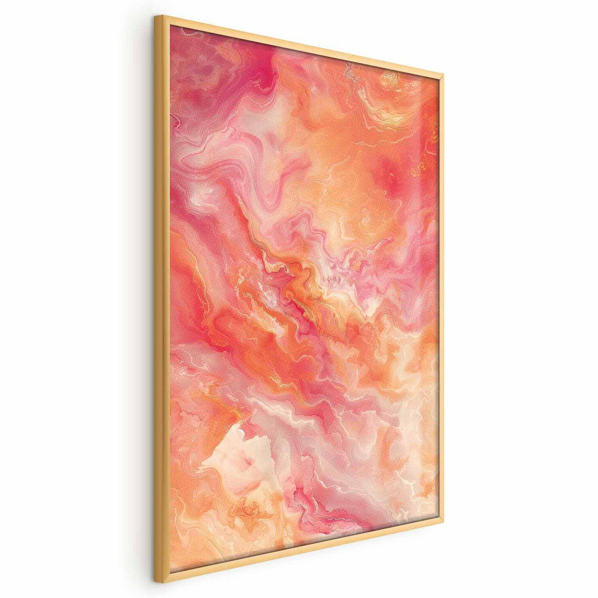 Poster - Fiery Colors - dynamic shapes in fire and pink tones