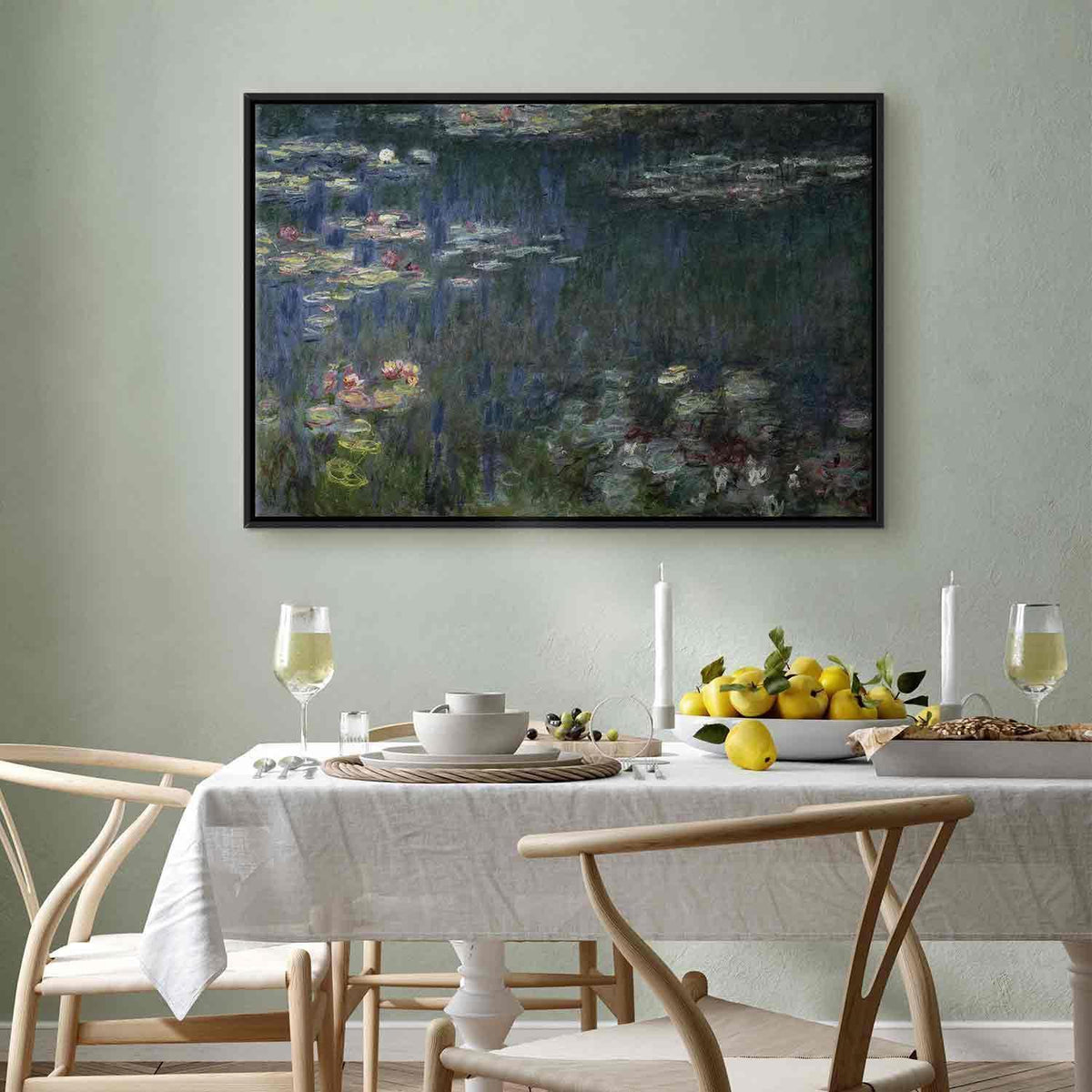 Leinwandbild - Claude Monet – Waterlilies: Green Reflections