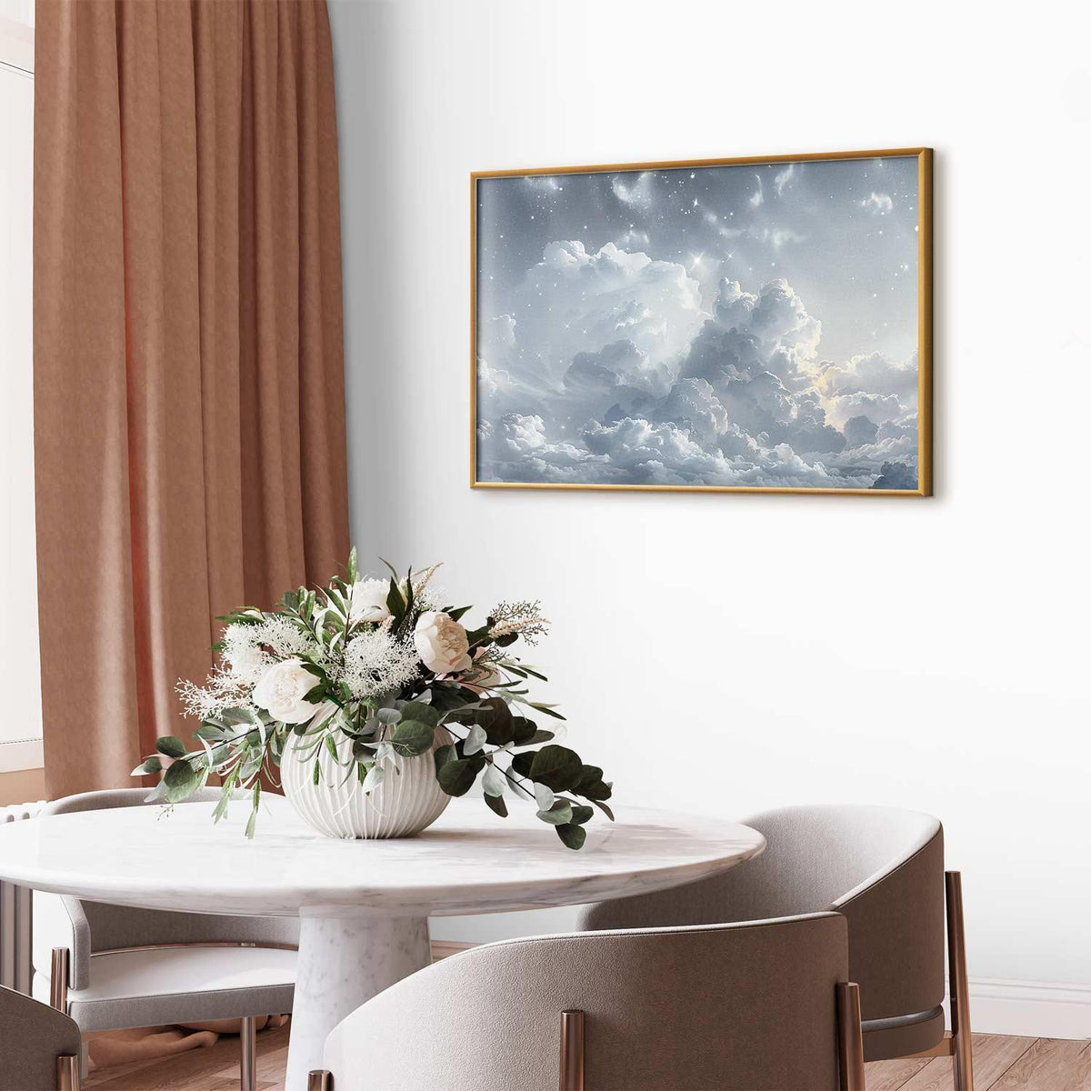 Poster - Astral Calm: Stars Scattered Over Delicate Clouds