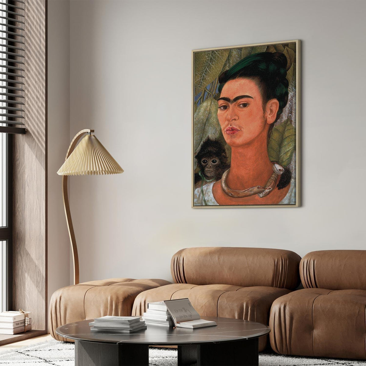 Leinwandbild - Frida Kahlo – Self-Portrait with Monkey