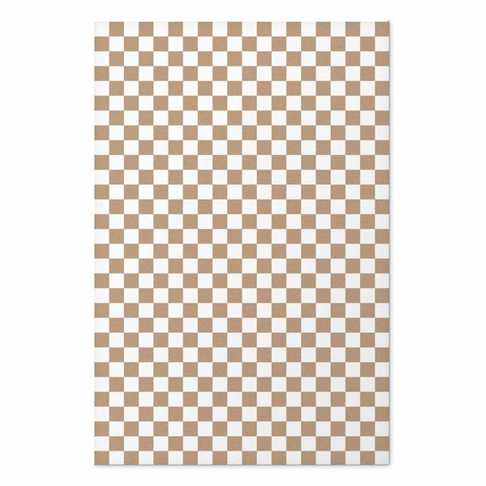 Poster - Geometry and Browns - a chessboard pattern in neutral shades