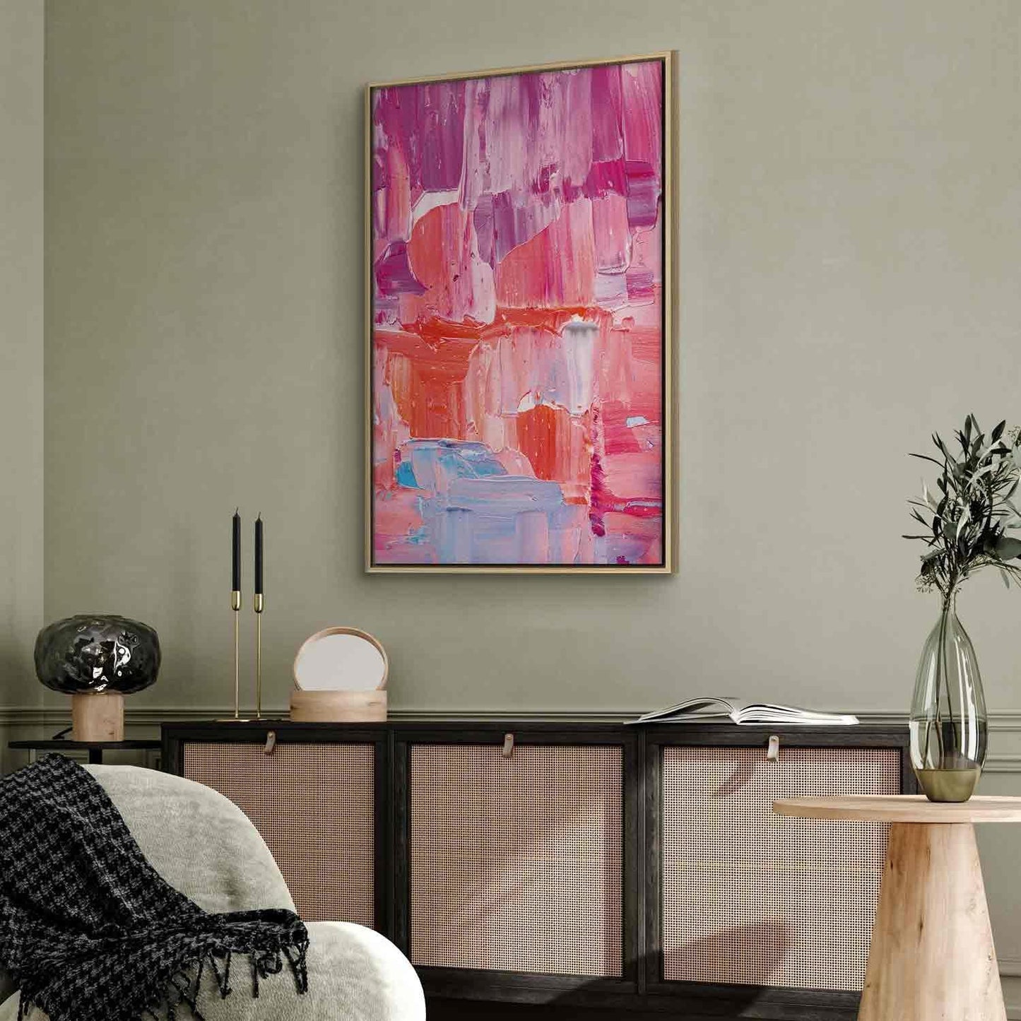 Leinwandbild - Colorful Contrasts - Energetic Color Transitions in Shades of Pink Artgeist