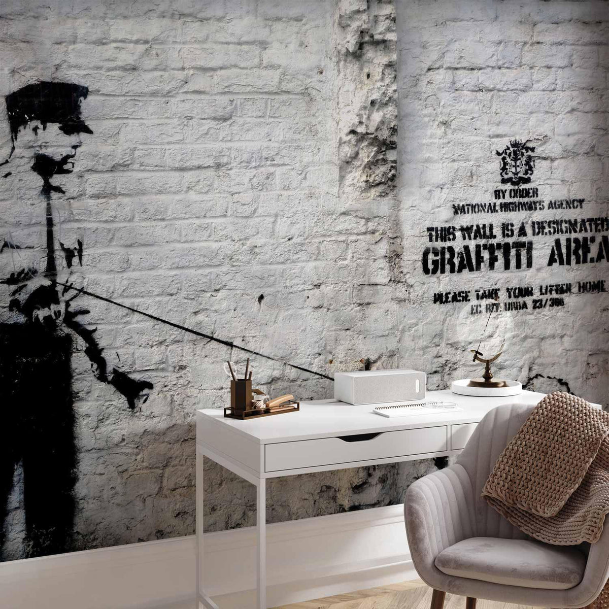 Fototapete - Banksy - Graffiti Area
