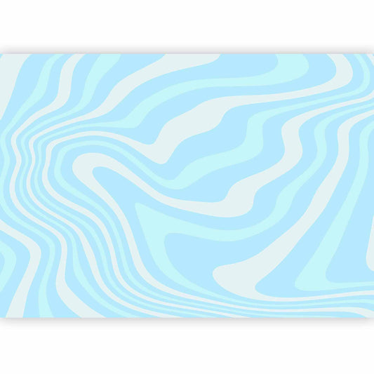 Fototapete - Composition in Blues and Whites - Harmonious Abstract Waves in a Cool Color Tone