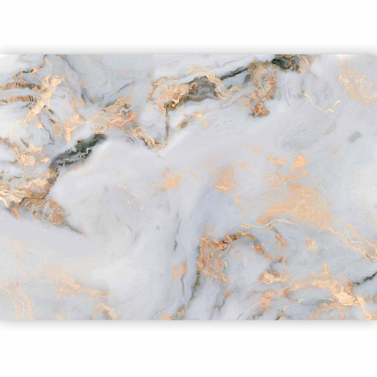 Fototapete - White Stone - Elegant Marble With Golden Highlights