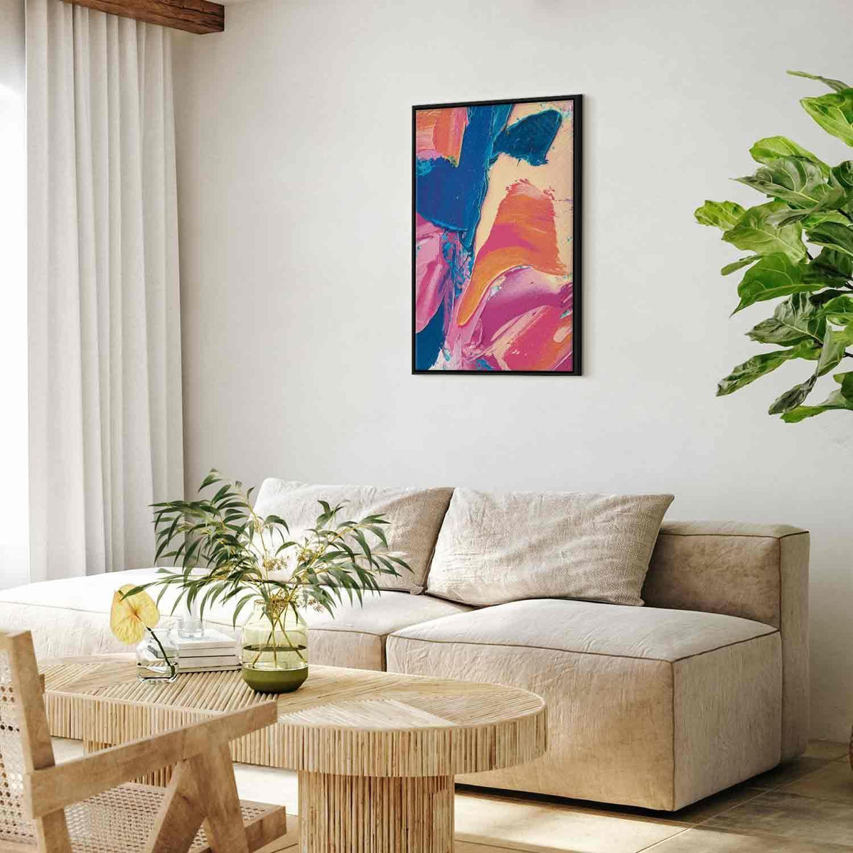 Leinwandbild - Energetic Shapes - Dynamic Oil Paint Composition on Canvas