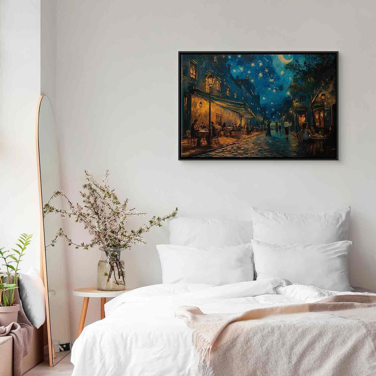 Leinwandbild - Paris street – a painting inspired by Vincent van Gogh's style