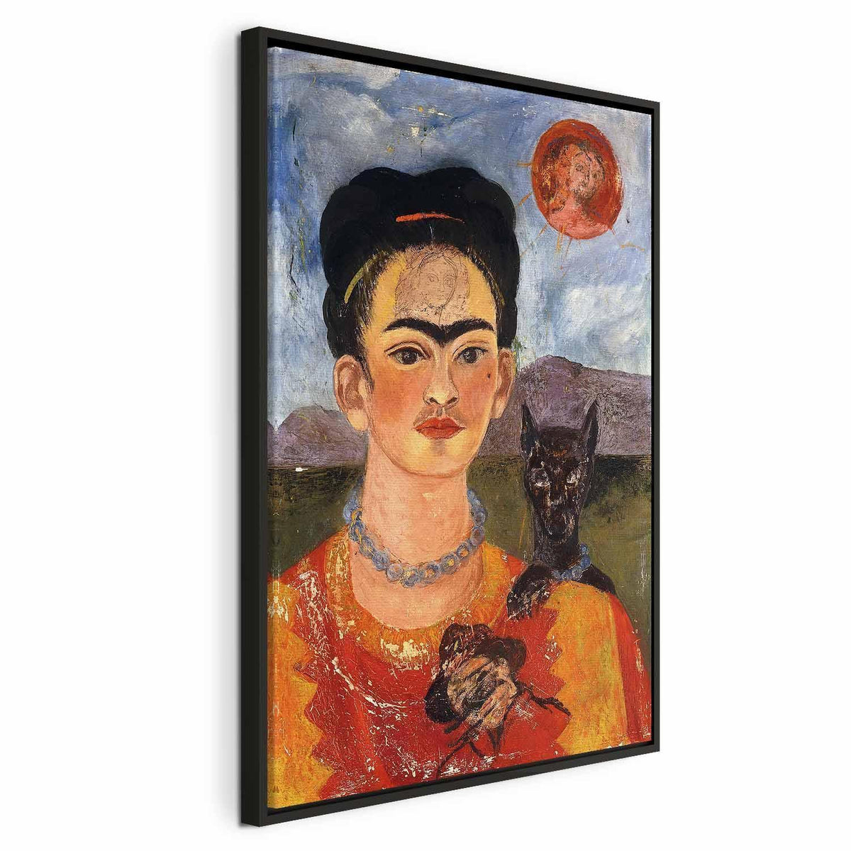 Leinwandbild - Frida Kahlo – Self-Portrait with Diego on My Breast