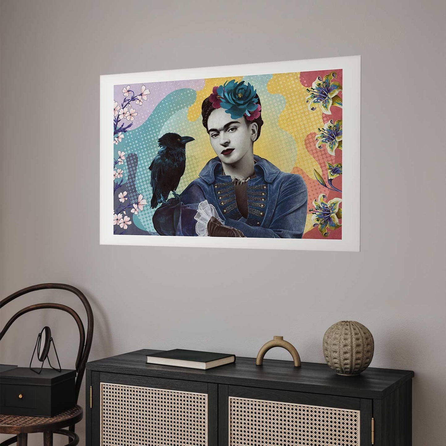 Totemische Frida Illustration als Wanddekoration