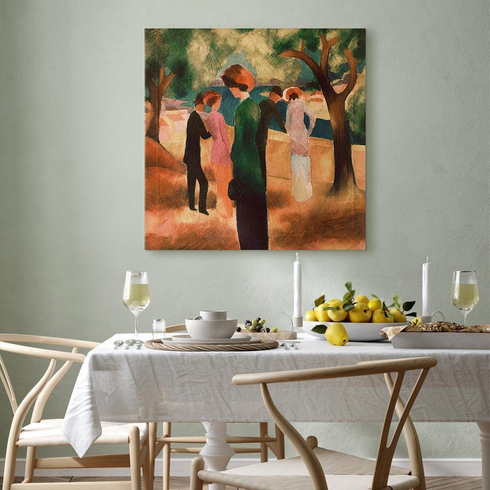 Leinwandbild - August Macke – Lady in Green Jacket